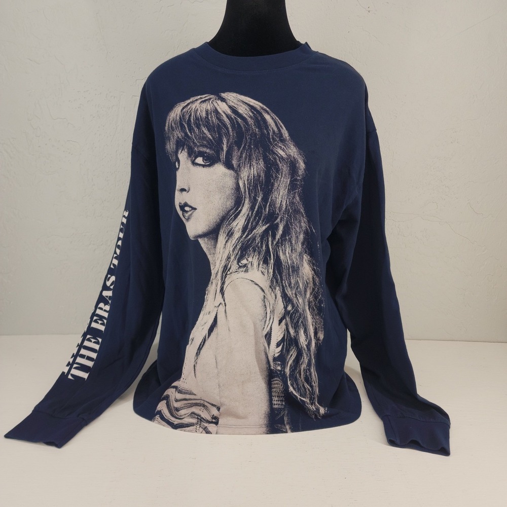 Taylor Swift Size Medium‎ | The Eras Tour Navy Blue Long Sleeve Graphic T-Shirt